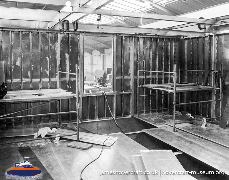 AP1-88 hovercraft during construction -   (submitted by The <a href='http://www.hovercraft-museum.org/' target='_blank'>Hovercraft Museum Trust</a>).